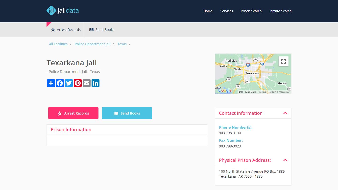 Texarkana Jail Inmate Search & Information - Texarkana Texas - Jaildata.com